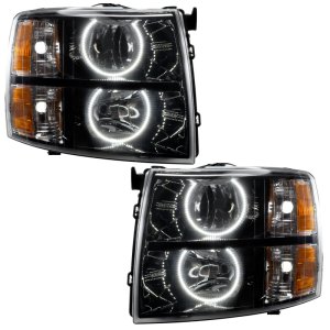 Chevrolet Silverado Headlight Assembly - ORACLE Lighting - SMD HL - Round Style - White - Black - `07-`13